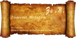 Zsarnai Miletta névjegykártya